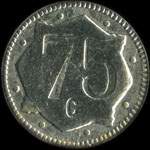 Jeton anonyme de 75 centimes avec un Elphant - revers