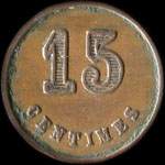 Jeton anonyme de 15 centimes avec une chope de bire - revers