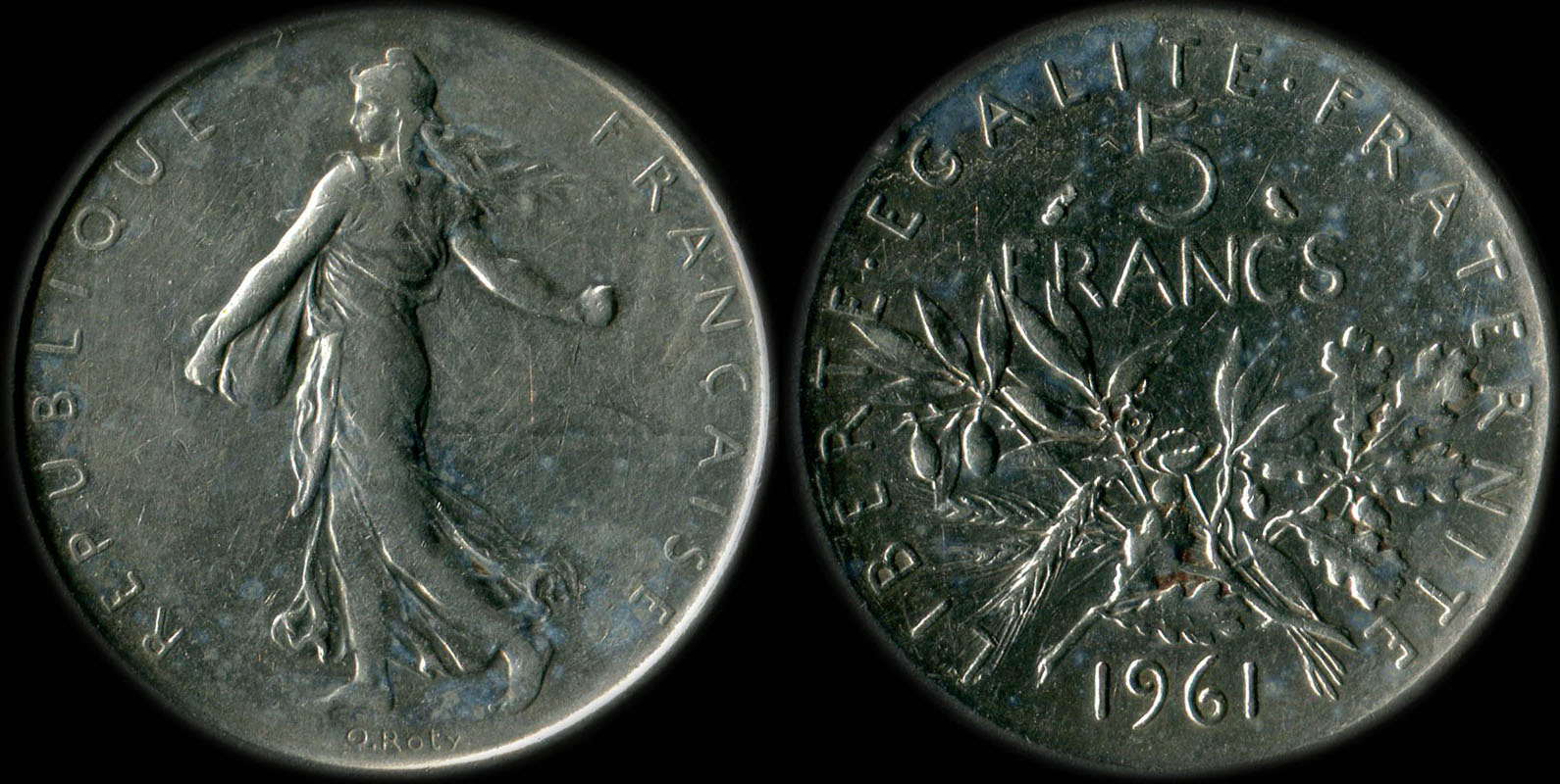Pice de 5 francs 1961 Semeuse argent