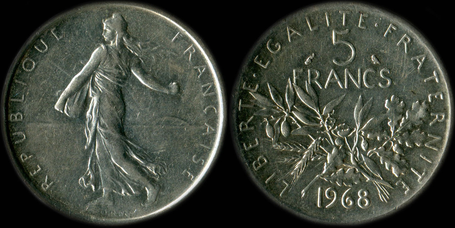 Pice de 5 francs 1968 Semeuse argent