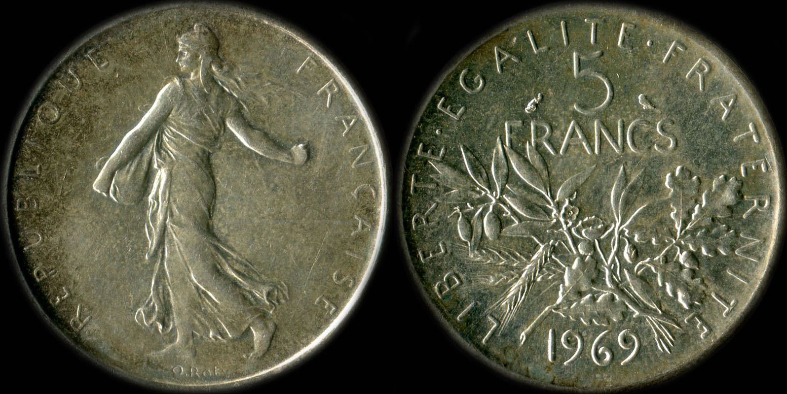 Pice de 5 francs 1969 Semeuse argent