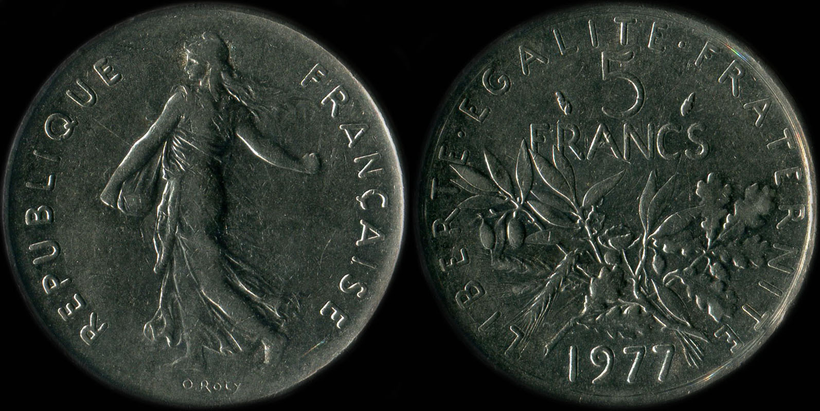 Pice de 5 francs 1977 Semeuse cupro-nickel