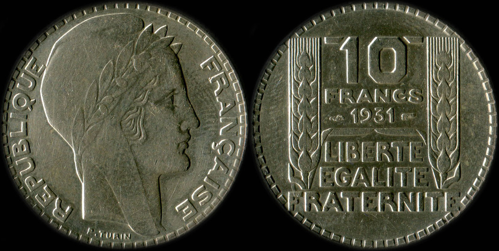 Pice de 10 francs Turin argent 1931
