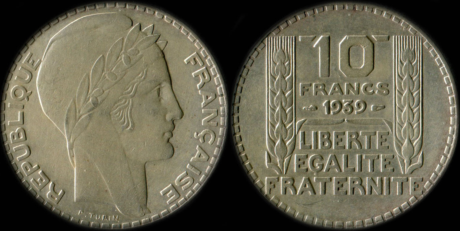 Pice de 10 francs Turin argent 1939