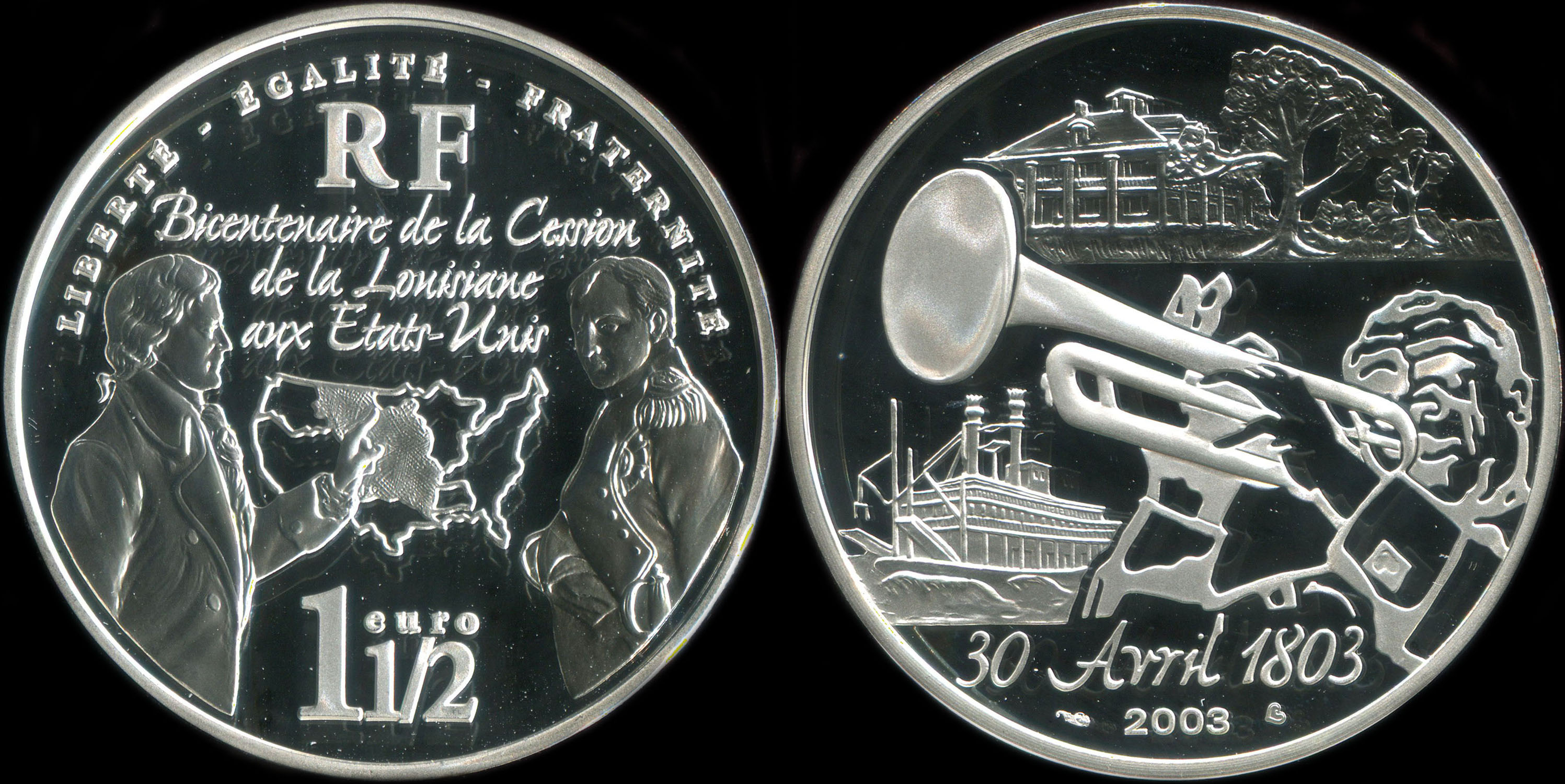 Pice de 1  euro 2003 - Bicentenaire de la Cession de la Louisiane aux Etats-Unis