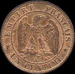 Pice de 1 centime Napolon III tte laure 1862A
