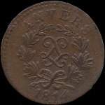 Avers pice 5 centimes Louis XVIII 1814