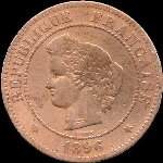 Avers pice 5 centimes Crs 1896A