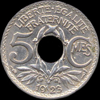 5 centimes Lindauer 1923 normale