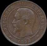 Pice de 10 centimes 1854K Napolon III Empereur tte nue - avers