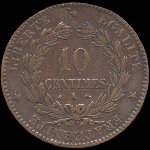 Pice de 10 centimes 1870A Crs - Rpublique franaise - Gouvernement de Dfense nationale - revers