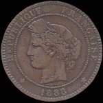 Pice de 10 centimes 1888A Crs - Rpublique franaise - revers