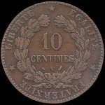 Pice de 10 centimes 1888A Crs - Rpublique franaise - revers