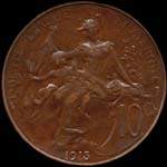 Pice de 10 centimes 1915 Dupuis - Rpublique franaise - revers