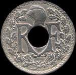 Pice de 10 centimes  trou 1924 Lindauer - R F - avers