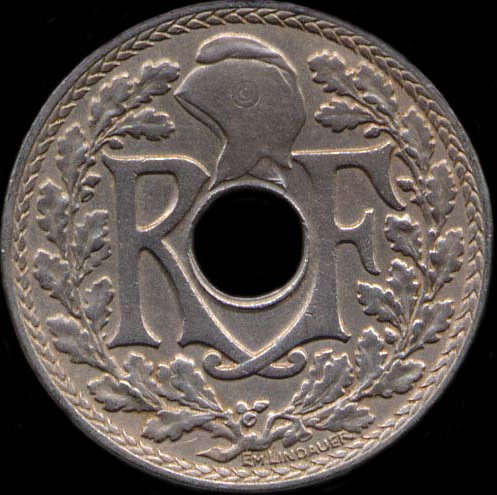 10 centimes 1924 avec trou moyen