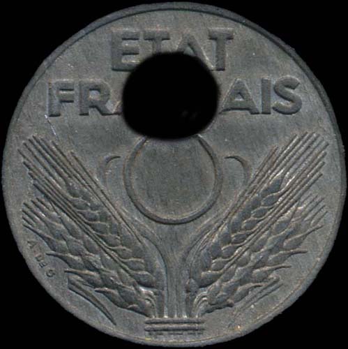 10 centimes 1941 avec trou dcal - avers