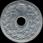 Pice de 20 centimes  trou Lindauer - R F - 1945 - avers