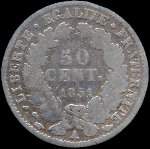 Pice de 50 centimes Crs Rpublique franaise - 1851A - revers