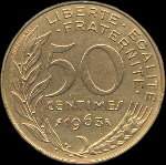 Pice de 50 centimes Marianne - Rpublique franaise - Libert Egalit Fraternit - 1963 - revers