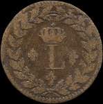 Pice de 1 dcime 1re et 2me Restaurations - Louis XVIII - 1815BB - avers