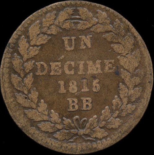 1 dcime Louis XVIII 1815BB sans points aprs dcime et 1815