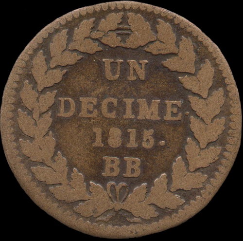 1 dcime Louis XVIII 1815BB avec points aprs dcime et 1815