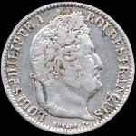 Pice de 1/2 franc Louis-Philippe I Roi des franais - 1833W - avers