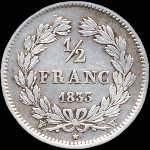 Pice de 1/2 franc Louis-Philippe I Roi des franais - 1833W - revers