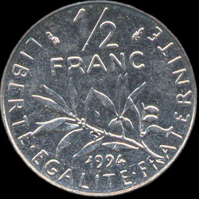 Variante dauphin de la pice de 1/2 franc 1994