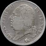 Pice de 1 franc Louis XVIII Roi de France - 1824A - avers