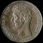 Pice de 1 franc Charles X Roi de France - 1826W - avers