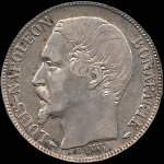 Pice de 1 franc Louis-Napolon Bonaparte - Rpublique franaise - 1852A - avers