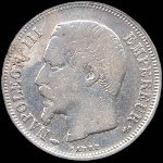 Pice de 1 franc Napolon III Empereur tte nue - Empire franais - 1857A - avers