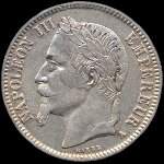 Pice de 1 franc Napolon III Empereur tte laure - Empire franais - 1867A - avers