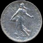 Pice de 1 franc Semeuse - Rpublique franaise - Libert Egalit Fraternit - 1916 - avers