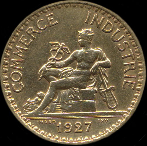 1 franc Chambres de Commerce 1927 avec signature incomplte, il manque DO