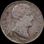 Pice de 1 franc Napolon Empereur tte nue - Rpublique franaise - An 12A - avers