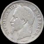Pice de 2 francs Napolon III Empereur tte laure 1866BB - Empire franais - avers