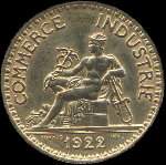 Pice de 2 francs Chambres de Commerce de France 1922 - Commerce Industrie - avers