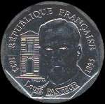 Pice de 2 francs Louis Pasteur 1822-1895 1995 - Rpublique franaise - avers