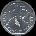 Pice de 2 francs Georges Guynemer 1894-1917 1997 - Rpublique franaise - revers