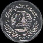 Pice de 2 francs Dclaration Universelle des Droits de l'Homme 1948-1998 - Rpublique franaise - revers