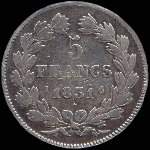 Pice de 5 francs Louis-Philippe I Roi des franais tte laure 1831I - revers