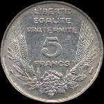 Pice de 5 francs Bazor 1933 - Rpublique franaise - revers