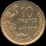 Pice de 10 francs Guiraud 1957 - revers