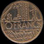 Pice de 10 francs Mathieu 1980 - revers