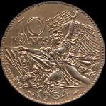 Pice de 10 francs franois Rude 1784-1855 - 1984 - revers