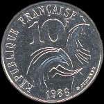 Pice de 10 francs Rpublique 1986 par Jimenez - revers