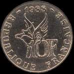 Pice de 10 francs Roland Garros 1888-1918 1988 - revers